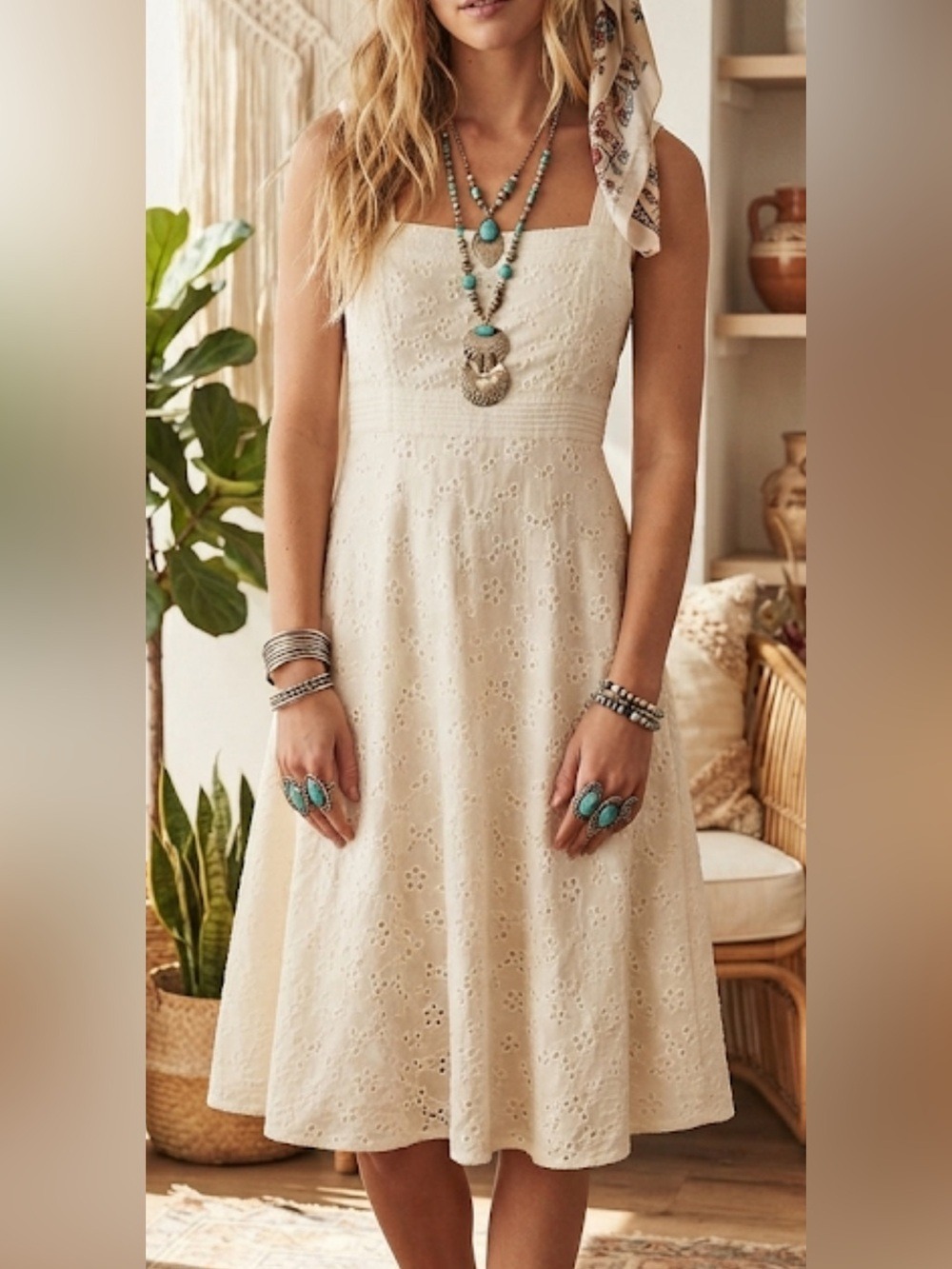 Morgan McFeeters White Eyelet Mini Dress sz 12